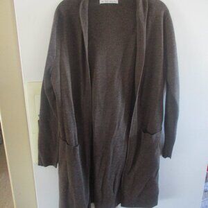 Pursuit's ltd vintage  100% Extrafine Merino Wool Long Cardigan Sweater brown M